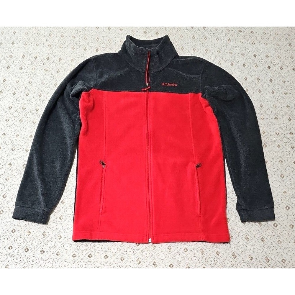 COLUMBIA Full-zip‎ fleece Jacket red/black boys youth size L